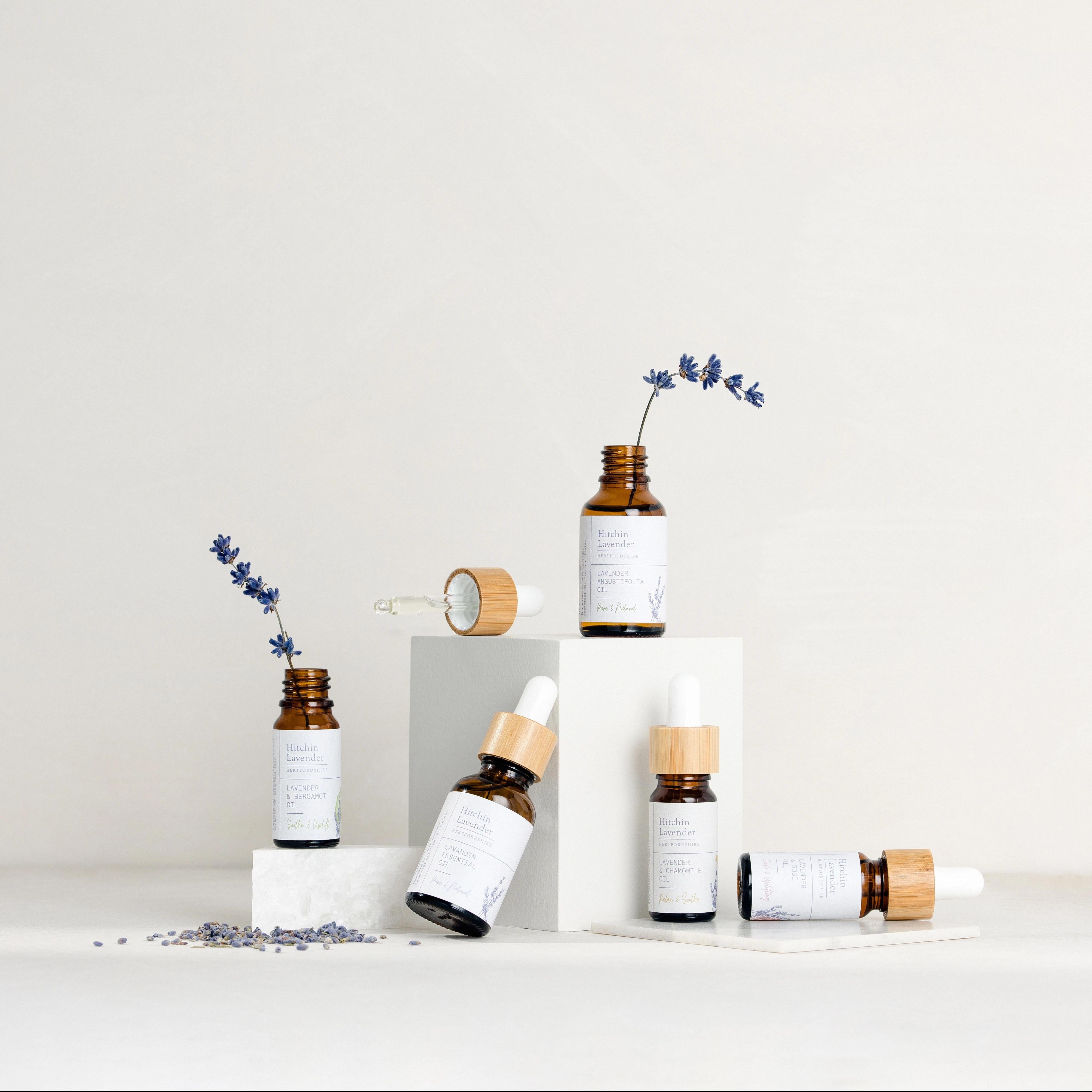 Selection of lavender essential oils